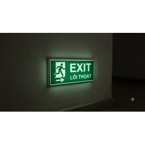 Biển thoát hiểm dạ quang - Lối thoát exit phía trước