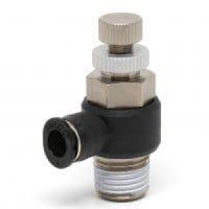 Van Tiết Lưu Khí Nén Cong 90° OD 6mm Ren Ngoài R1/8 Pisco JSC6-01A