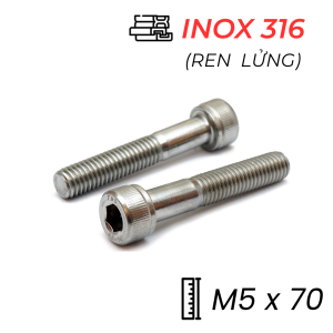 Lục Giác Chìm Đầu Trụ Inox 316 DIN912 M5x70